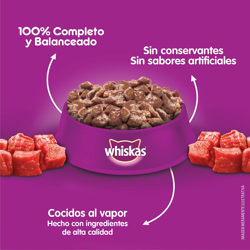 Whiskas Sobrecito Para Gatos Carne en Salsa - 5