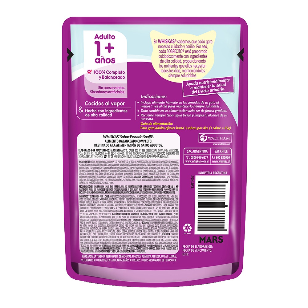 Whiskas Sobrecito Para Gatos Pescado en Soufflé - 2