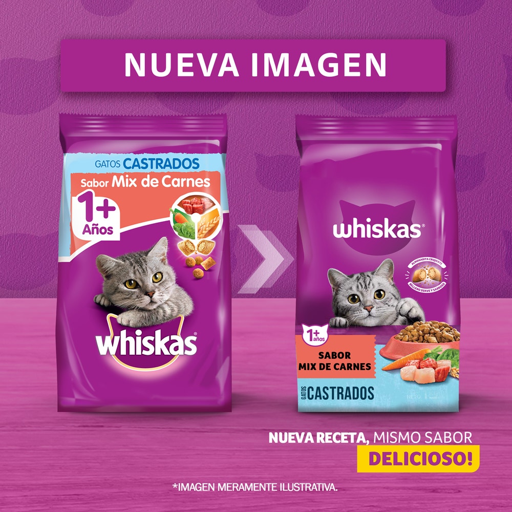Whiskas Alimento Seco Para Gatos Castrados Mix Carne - 7