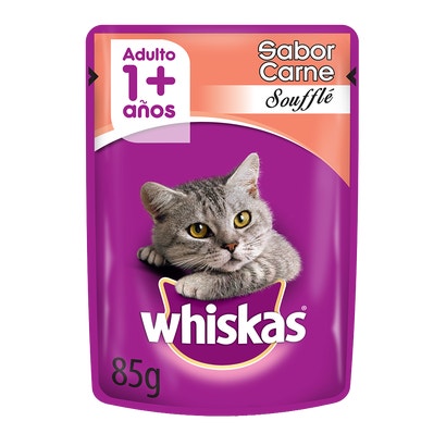Whiskas Sobrecito Para Gatos Carne en Soufflé