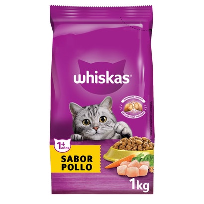 Whiskas Alimento Seco para Gatos Adultos Pollo